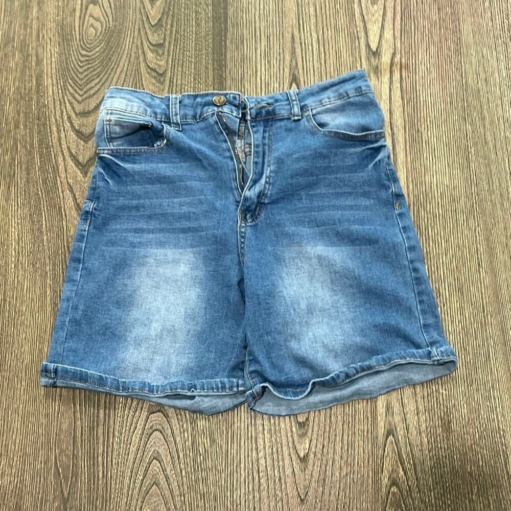 One Republic For All Midi Jeans Shorts High Rise Denim Medium Wash Blue Size 8